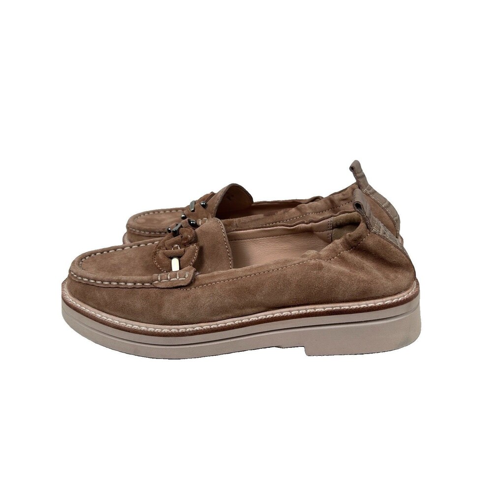 Lomma Donald Pliner slip-on suede loafer Double-D Bit Lite Lux Sz 7.5 m